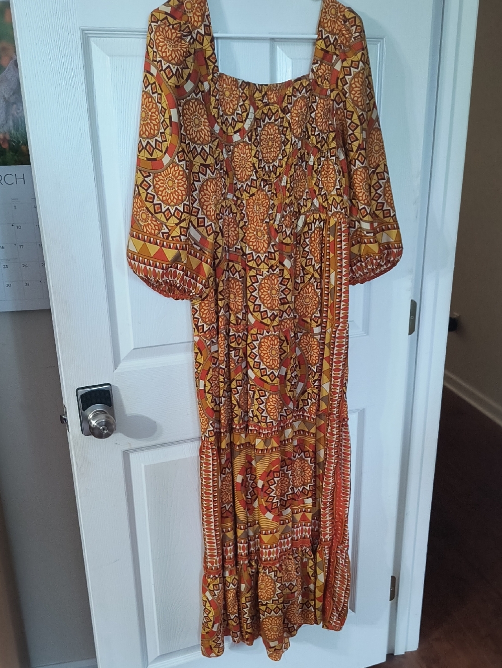 Me 2 Magic Orange and Yellow Printed Maxi Dress